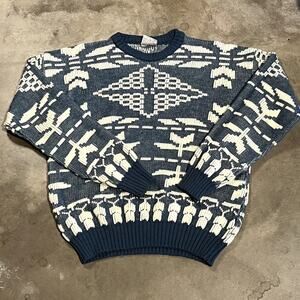 L Vintage Bon Jour Holiday Knit Sweater